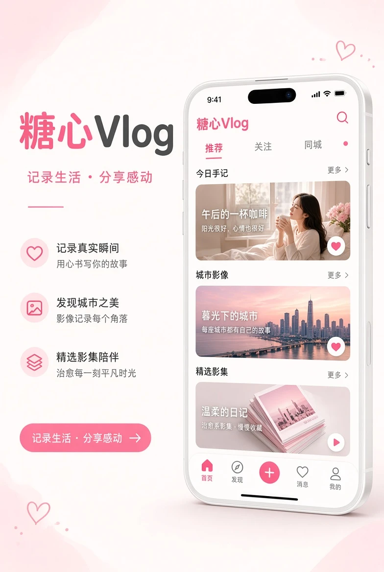 糖心Vlog APP移动界面